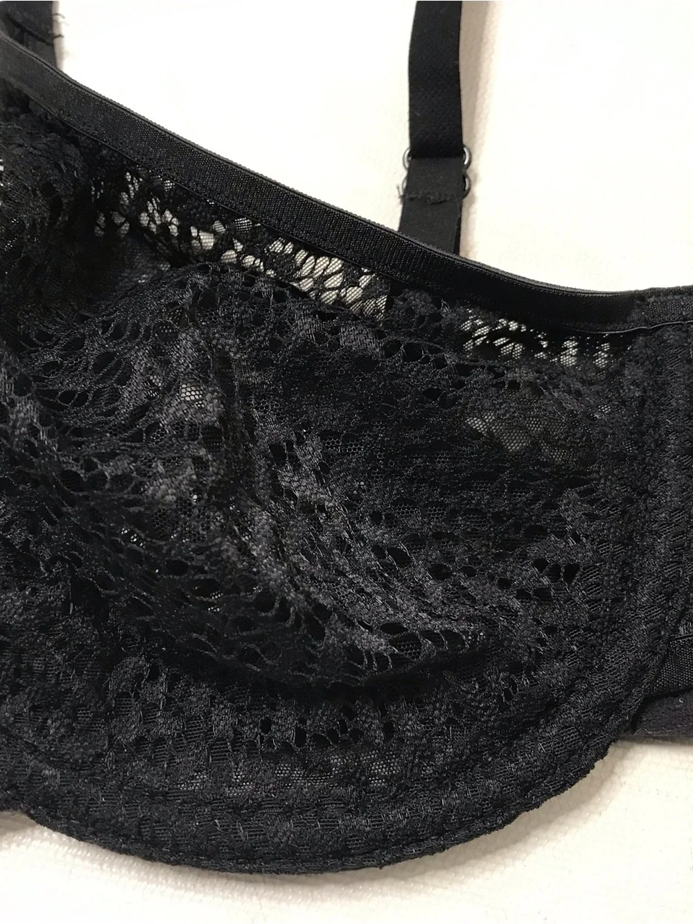 Dkny Women's Modern Lace Sheer Unlined Demi Bra Size 36C Black Underwire New
